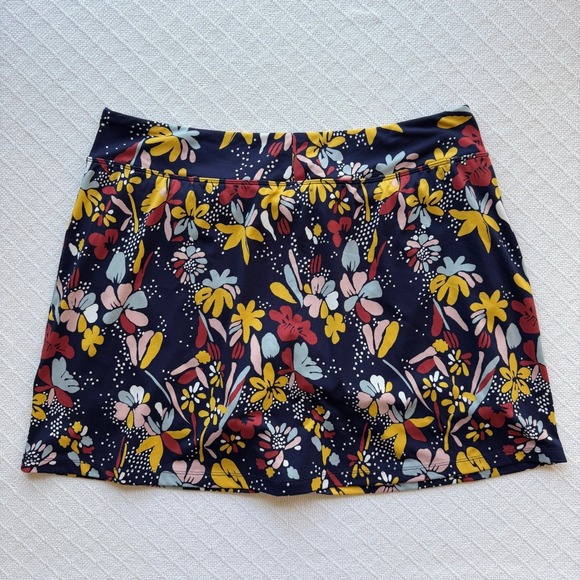 Title Nine Dream Skort Flora Navy Floral Print XL 16" Athletic Hiking Tennis - Picture 5 of 9